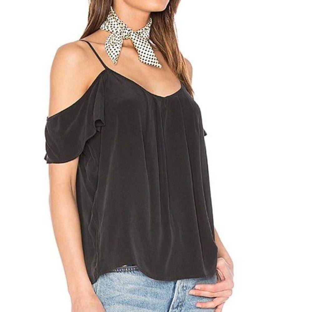 NWOT Joie Adorlee 100% Silk Cold Shoulder … - Picture 2 of 3